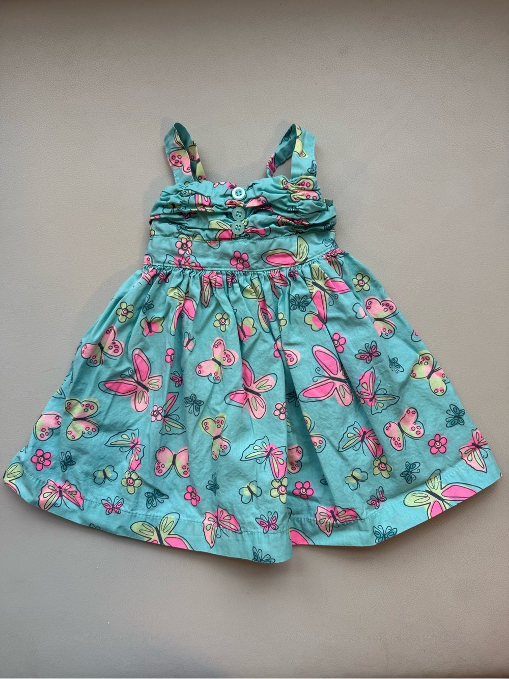 Girls’ Blue Butterfly Print Dress – 12M